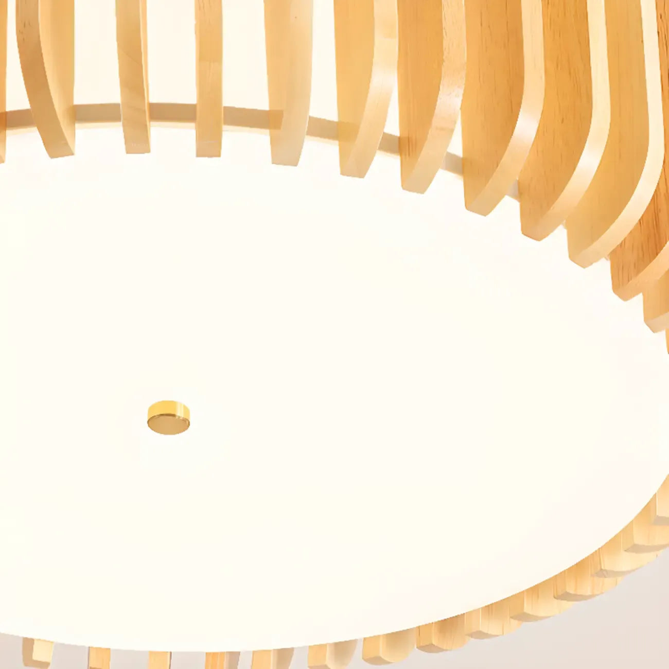 Plafonnier LED circulaire en bois naturel à intensité variable, encastré