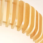 Plafonnier LED circulaire en bois naturel à intensité variable, encastré