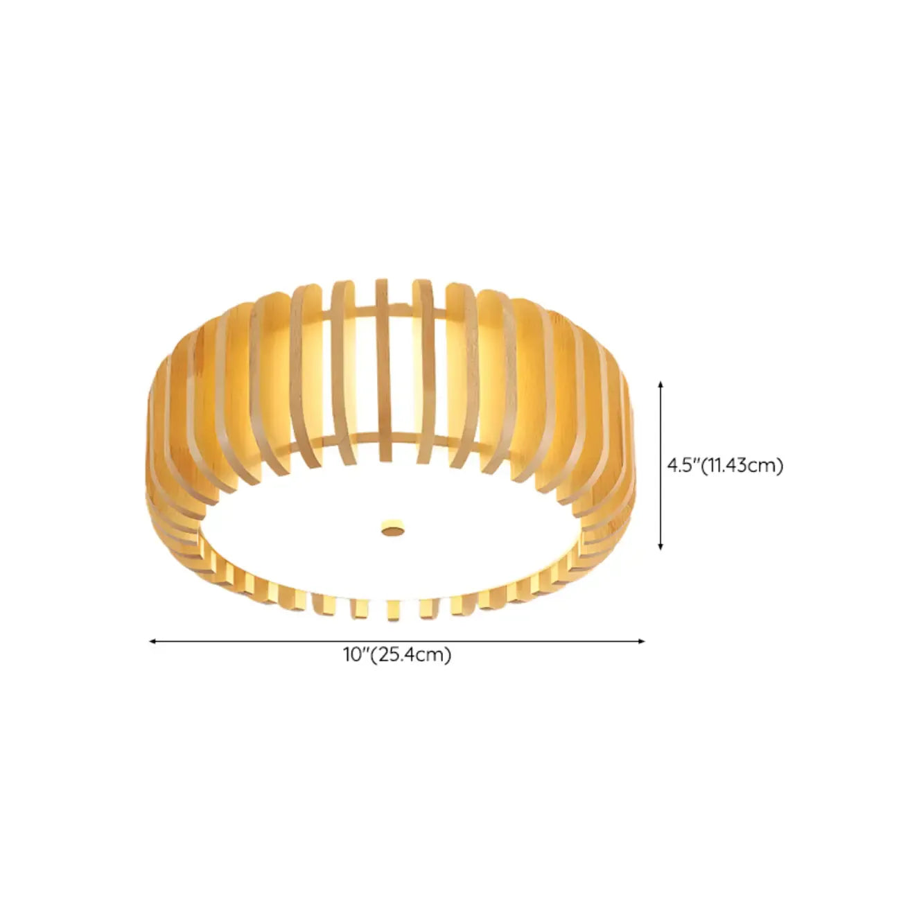 Plafonnier LED circulaire en bois naturel à intensité variable, encastré