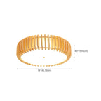 Plafonnier LED circulaire en bois naturel à intensité variable, encastré