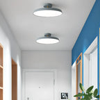 Plafonnier LED semi-encastré rond gris moderne à intensité variable