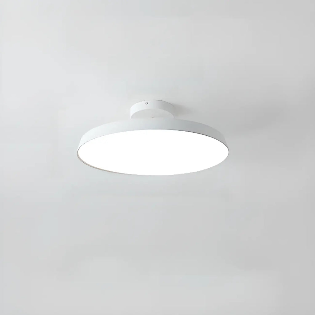 Plafonnier LED semi-encastré rond gris moderne à intensité variable