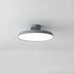 Plafonnier LED semi-encastré rond gris moderne à intensité variable
