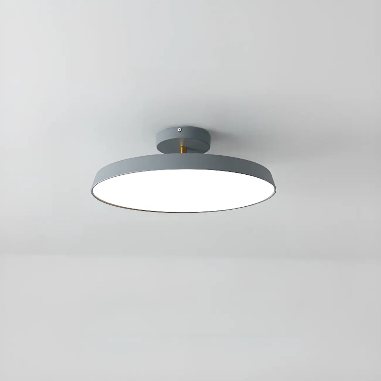 Plafonnier LED semi-encastré rond gris moderne à intensité variable