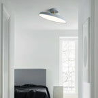 Plafonnier LED semi-encastré rond gris moderne à intensité variable