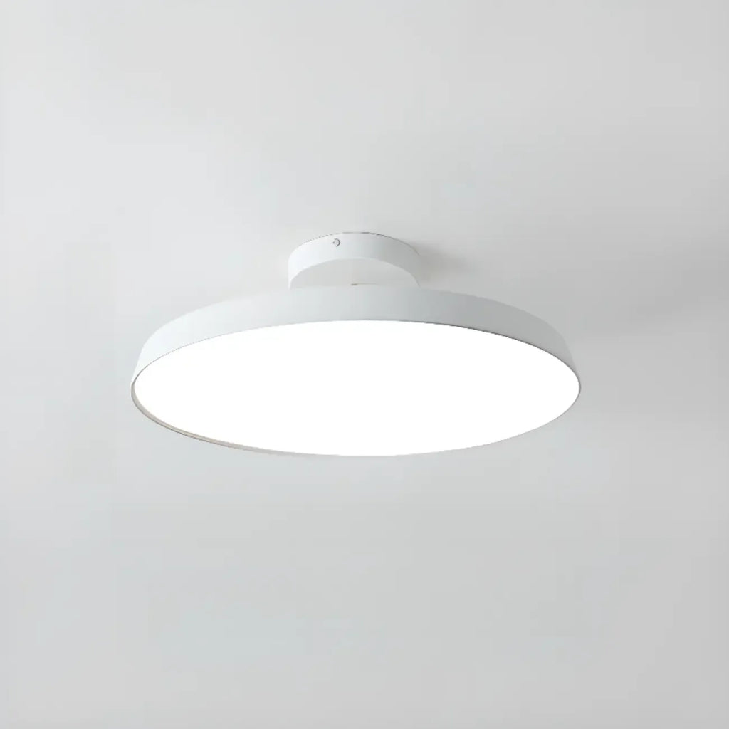 Plafonnier LED semi-encastré rond gris moderne à intensité variable