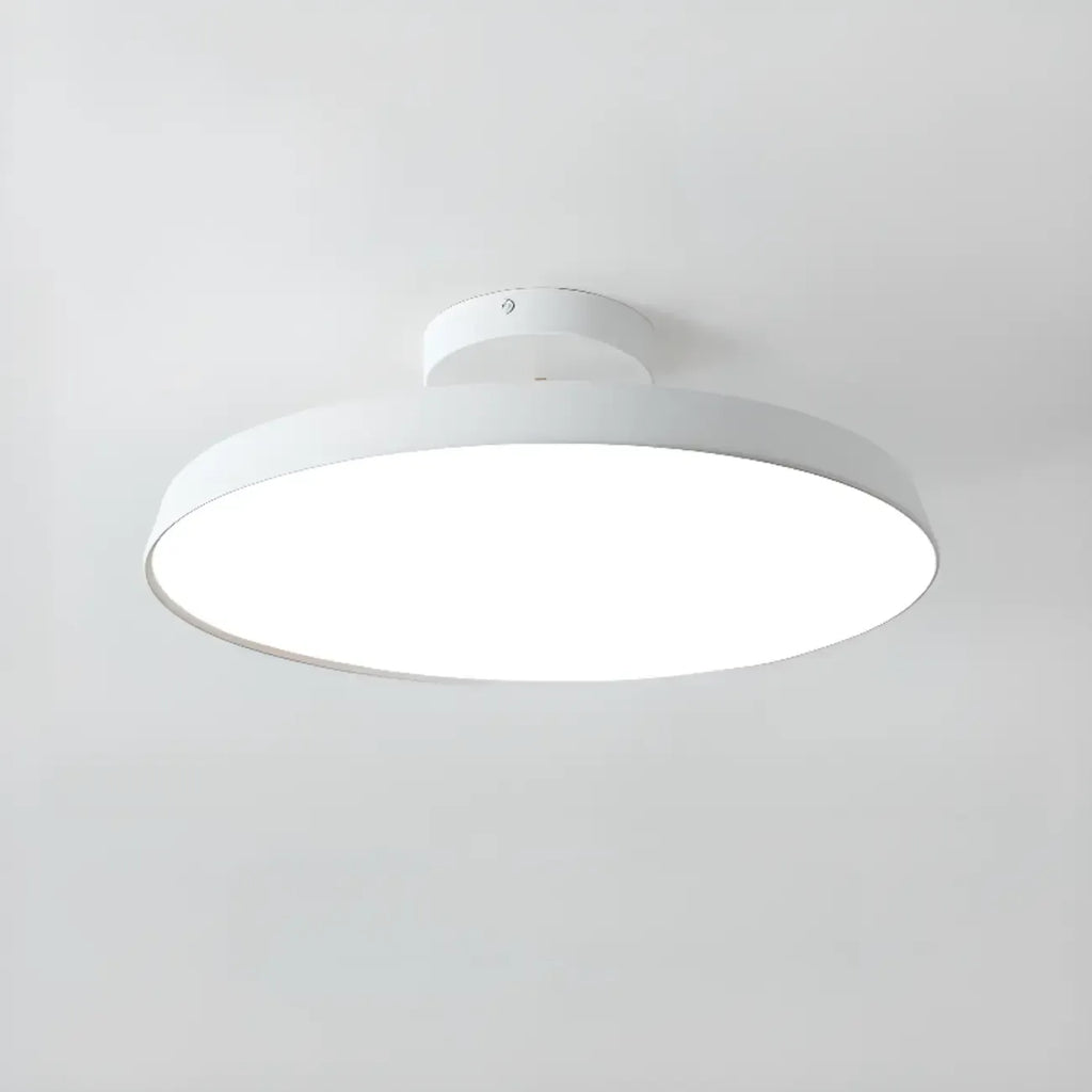 Plafonnier LED semi-encastré rond gris moderne à intensité variable