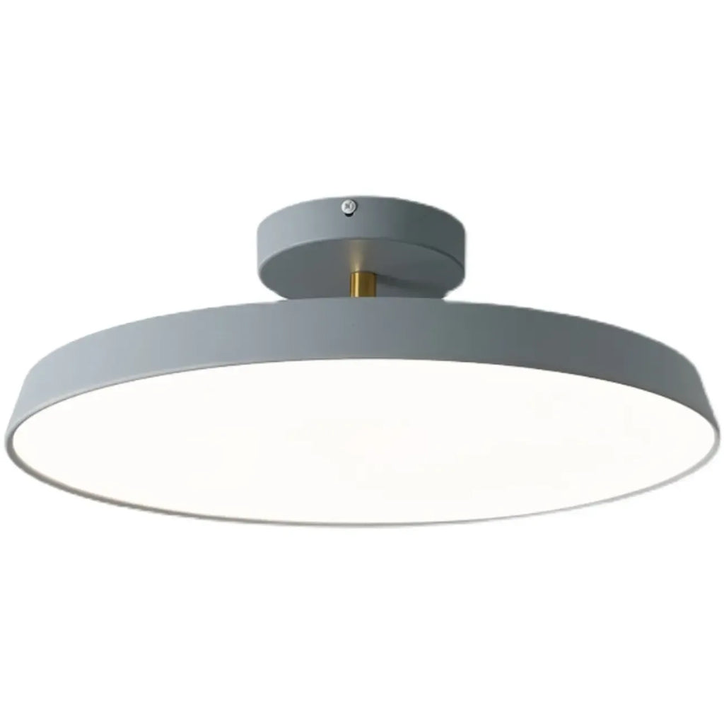 Plafonnier LED semi-encastré rond gris moderne à intensité variable