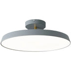Plafonnier LED semi-encastré rond gris moderne à intensité variable
