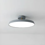Plafonnier LED semi-encastré rond gris moderne à intensité variable
