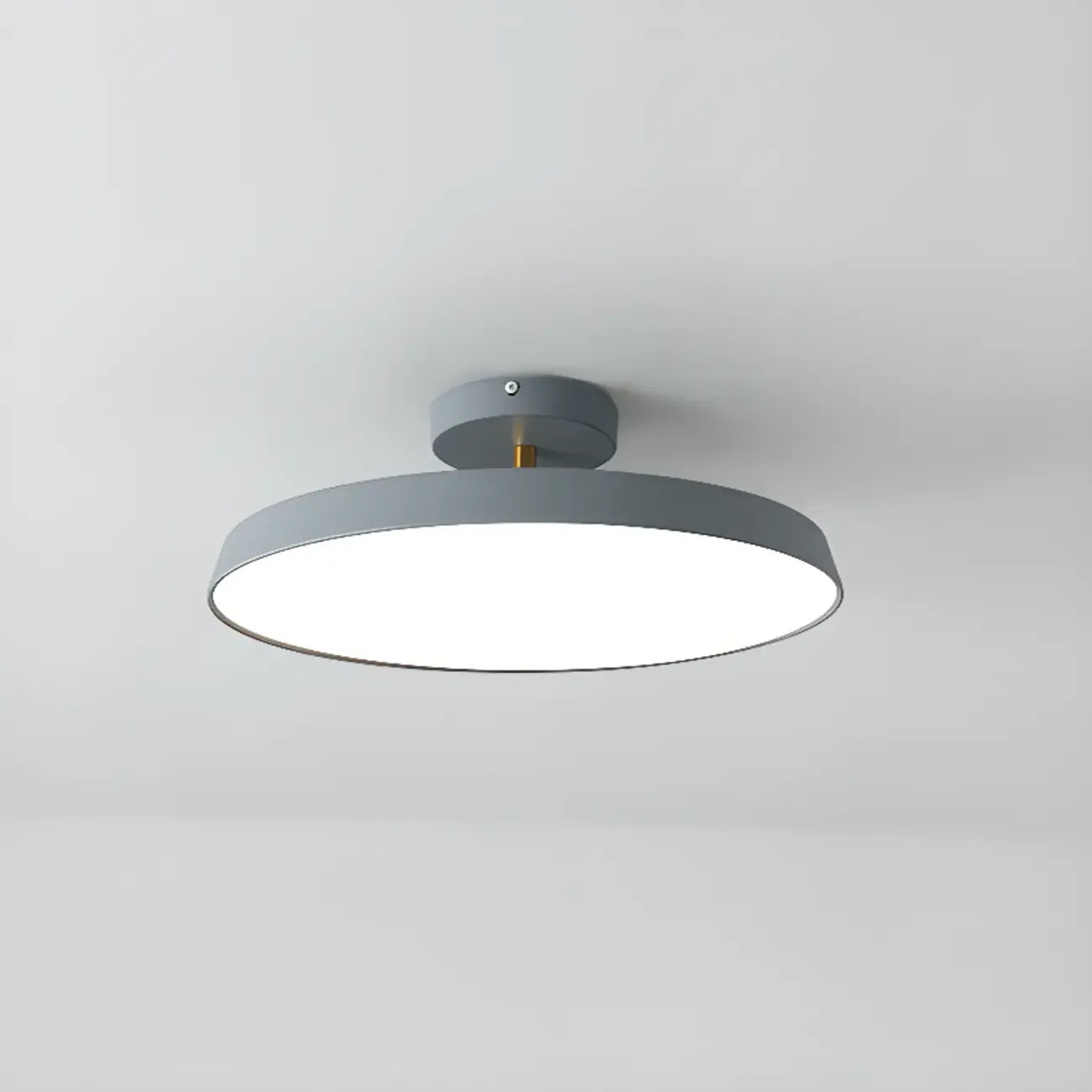 Plafonnier LED semi-encastré rond gris moderne à intensité variable