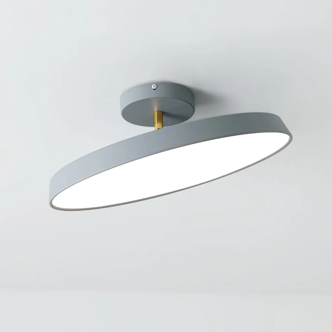 Plafonnier LED semi-encastré rond gris moderne à intensité variable