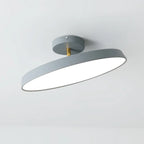 Plafonnier LED semi-encastré rond gris moderne à intensité variable