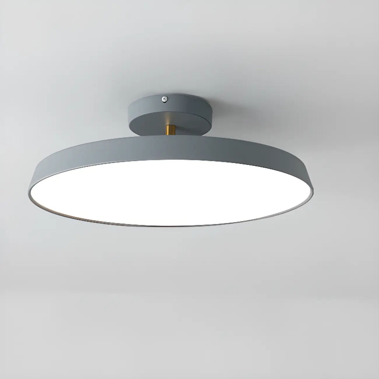 Plafonnier LED semi-encastré rond gris moderne à intensité variable