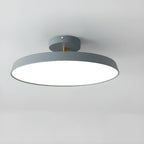 Plafonnier LED semi-encastré rond gris moderne à intensité variable