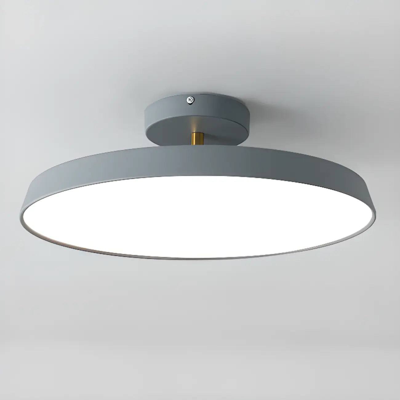 Plafonnier LED semi-encastré rond gris moderne à intensité variable