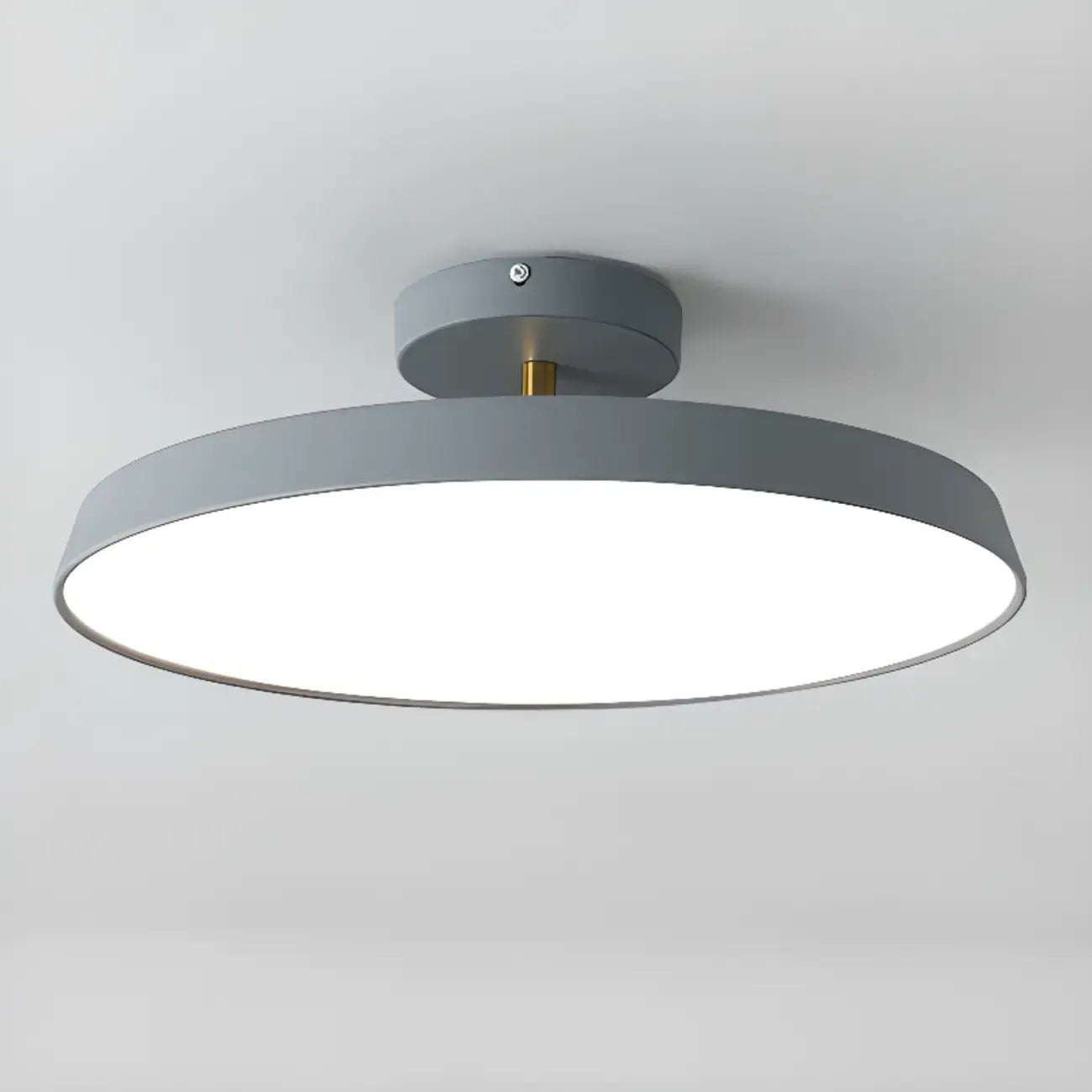 Plafonnier LED semi-encastré rond gris moderne à intensité variable