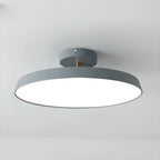 Plafonnier LED semi-encastré rond gris moderne à intensité variable