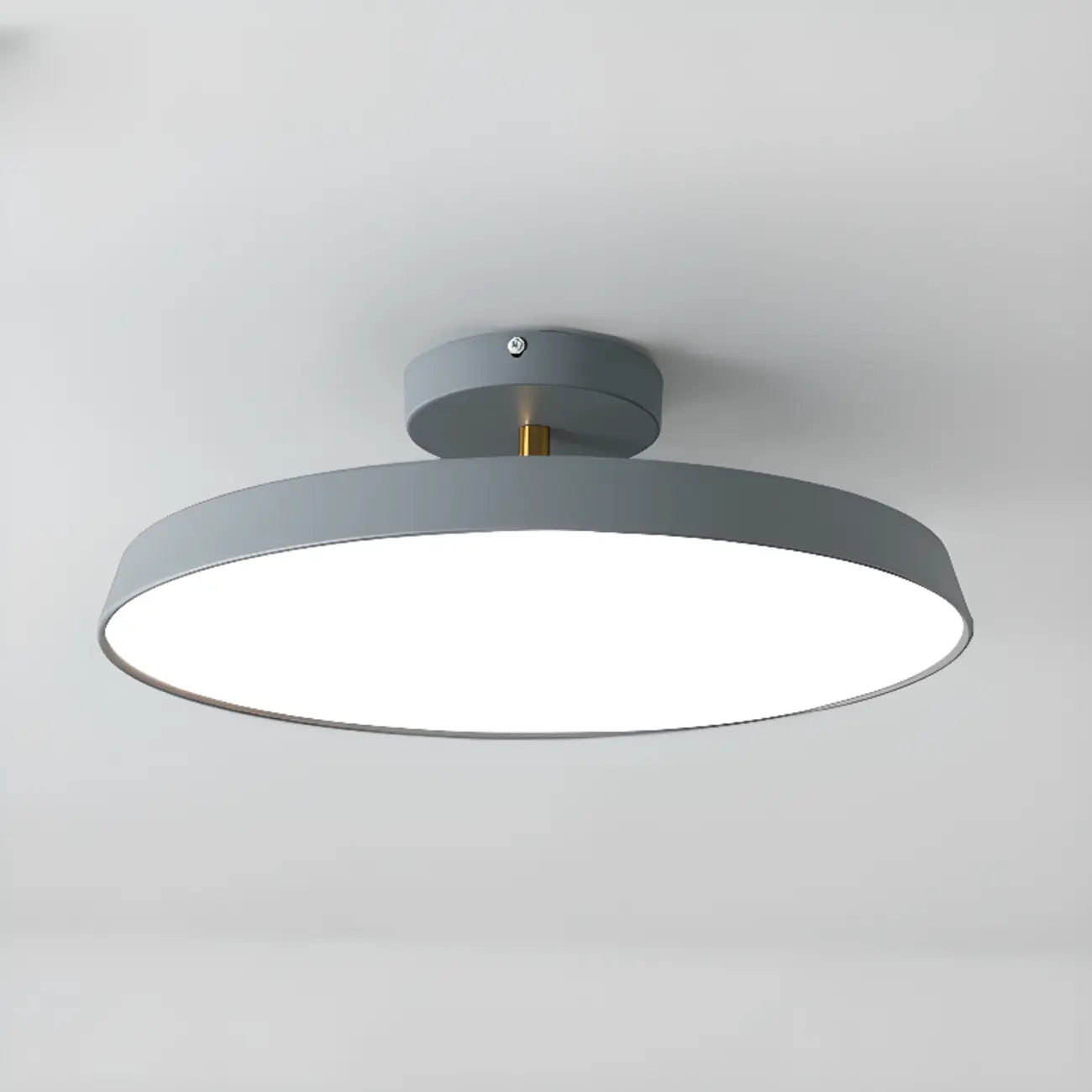 Plafonnier LED semi-encastré rond gris moderne à intensité variable