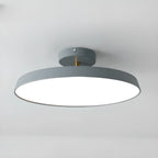 Plafonnier LED semi-encastré rond gris moderne à intensité variable