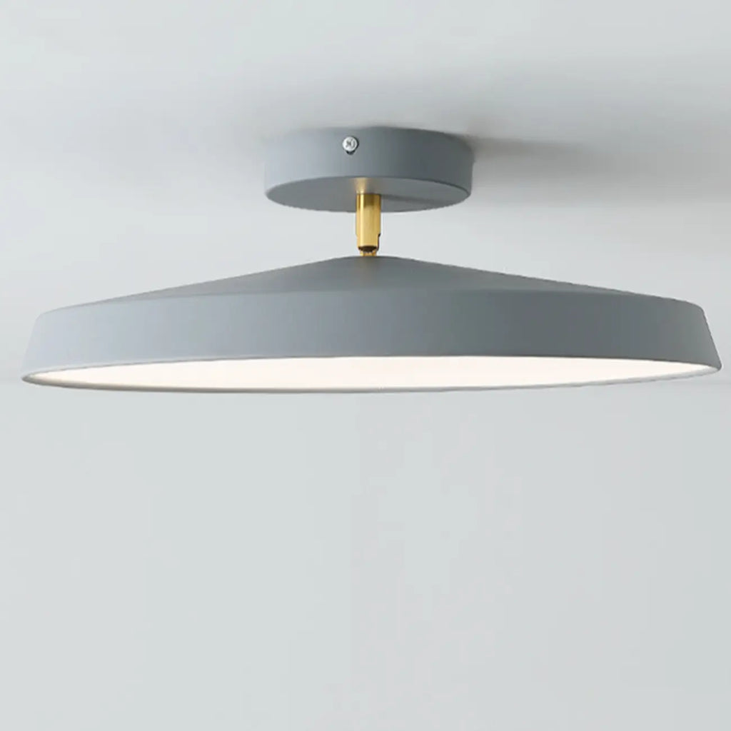 Plafonnier LED semi-encastré rond gris moderne à intensité variable