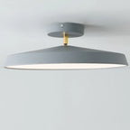 Plafonnier LED semi-encastré rond gris moderne à intensité variable
