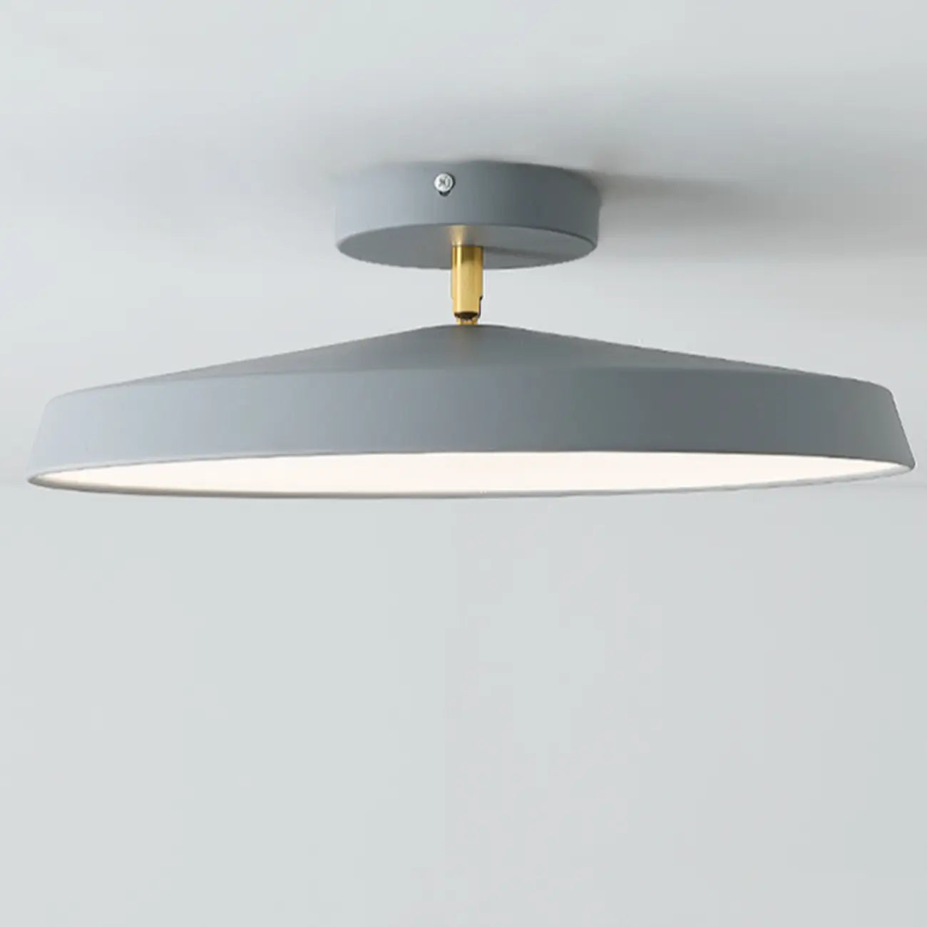 Plafonnier LED semi-encastré rond gris moderne à intensité variable