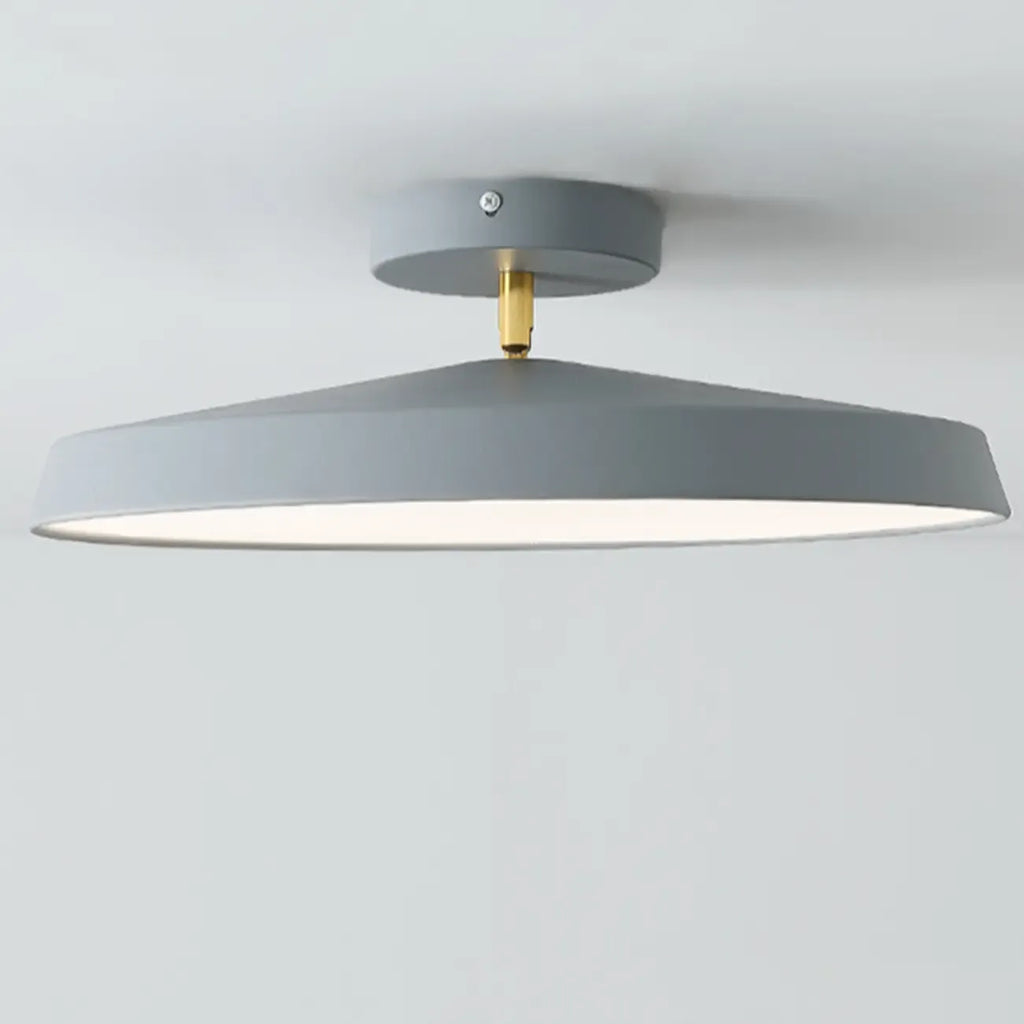 Plafonnier LED semi-encastré rond gris moderne à intensité variable
