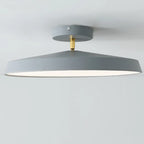 Plafonnier LED semi-encastré rond gris moderne à intensité variable