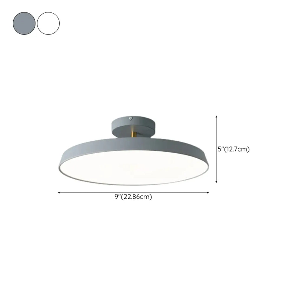 Plafonnier LED semi-encastré rond gris moderne à intensité variable