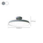 Plafonnier LED semi-encastré rond gris moderne à intensité variable