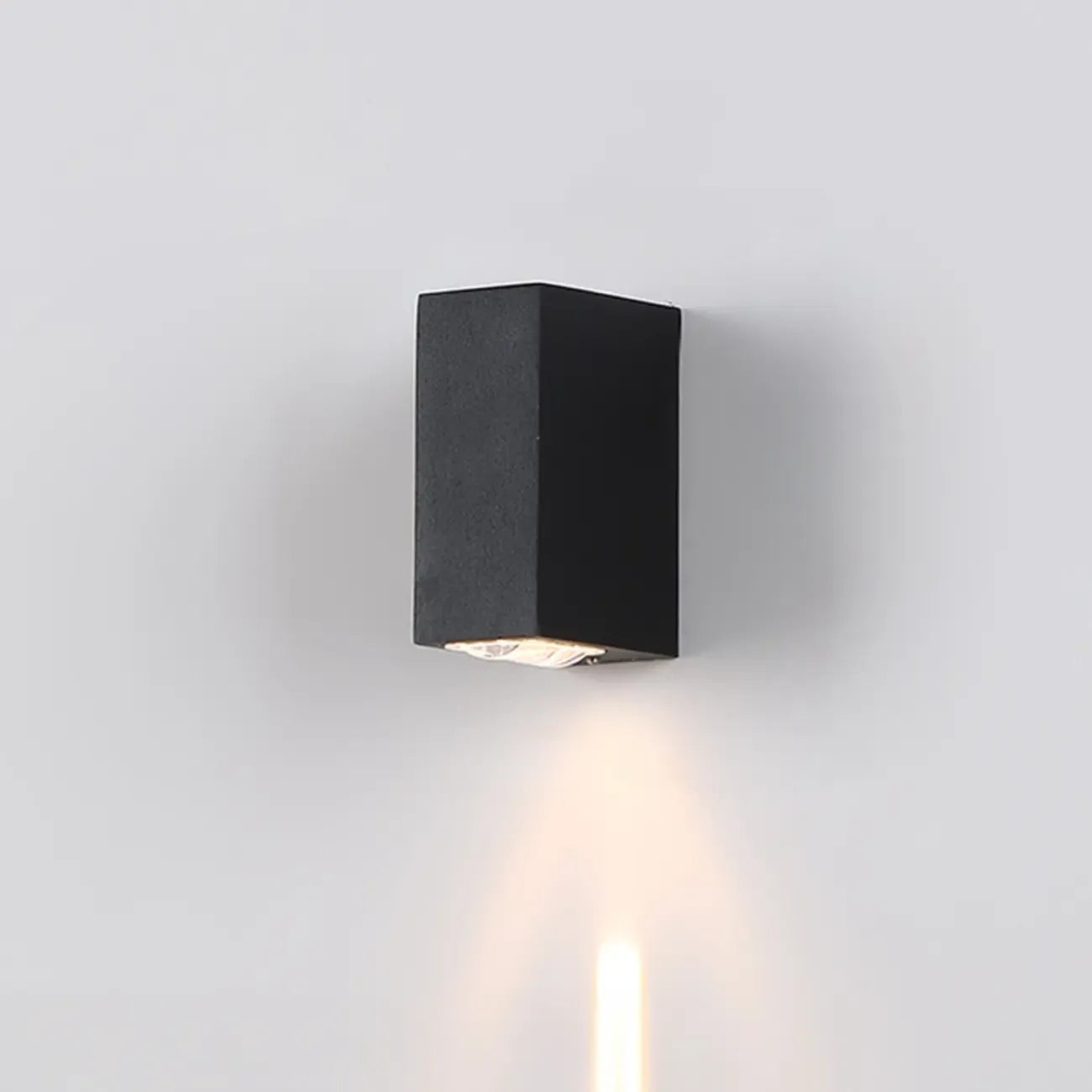 Applique murale extérieure rectangulaire noire moderne à LED (éclairage indirect)