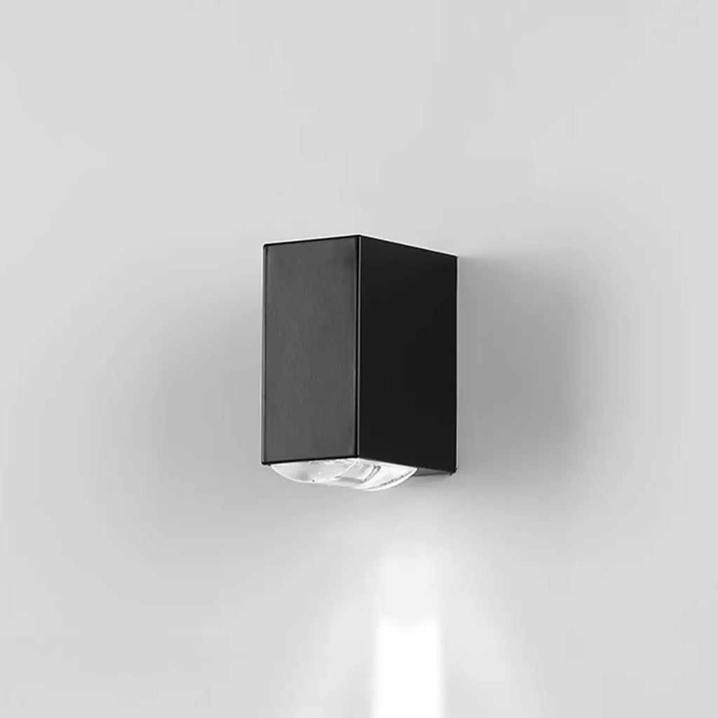 Applique murale extérieure rectangulaire noire moderne à LED (éclairage indirect)