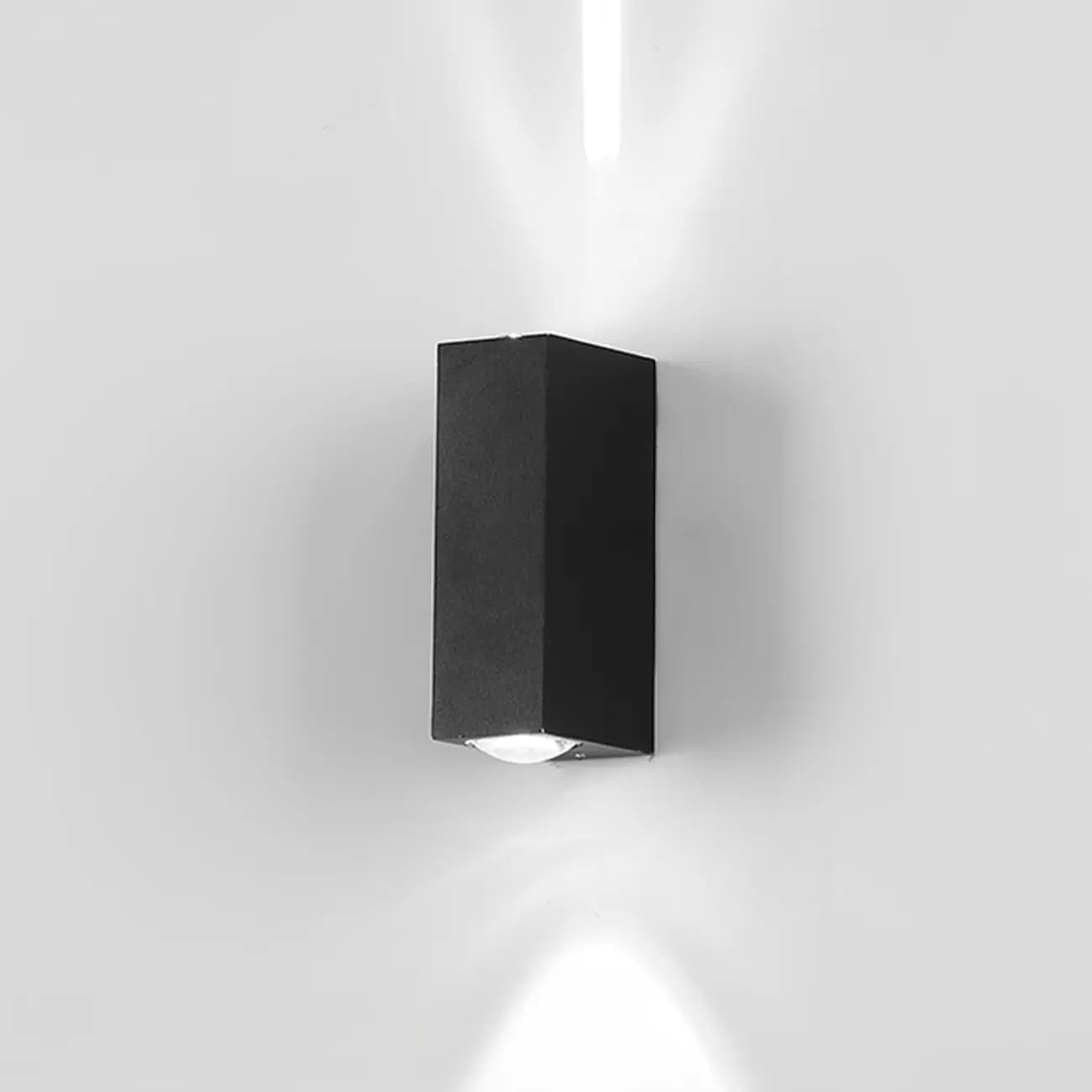 Applique murale extérieure rectangulaire noire moderne à LED (éclairage indirect)