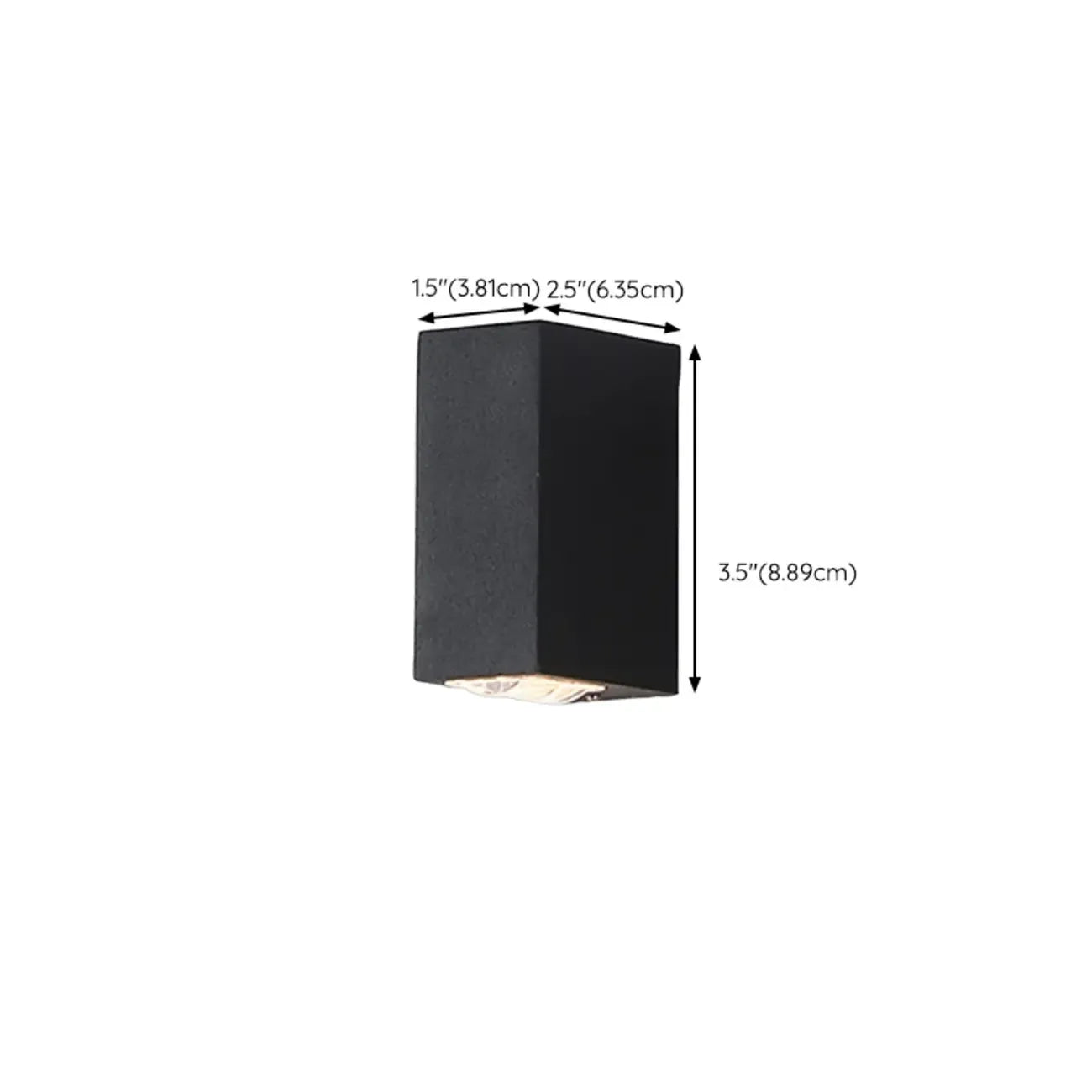 Applique murale extérieure rectangulaire noire moderne à LED (éclairage indirect)