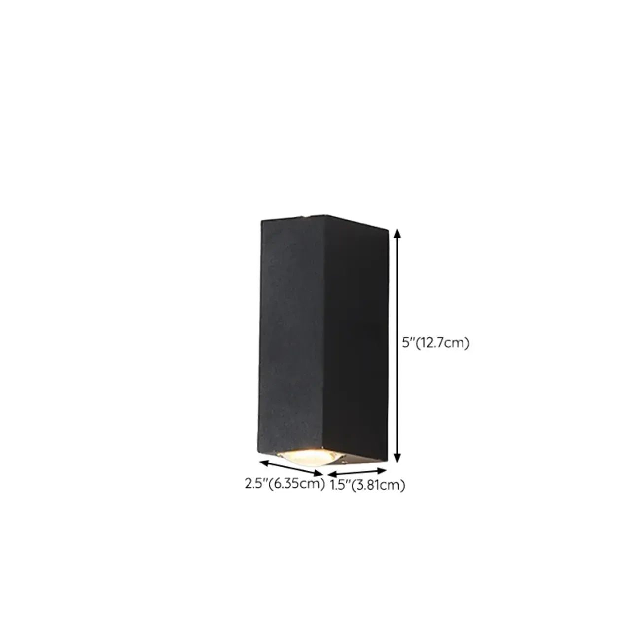 Applique murale extérieure rectangulaire noire moderne à LED (éclairage indirect)