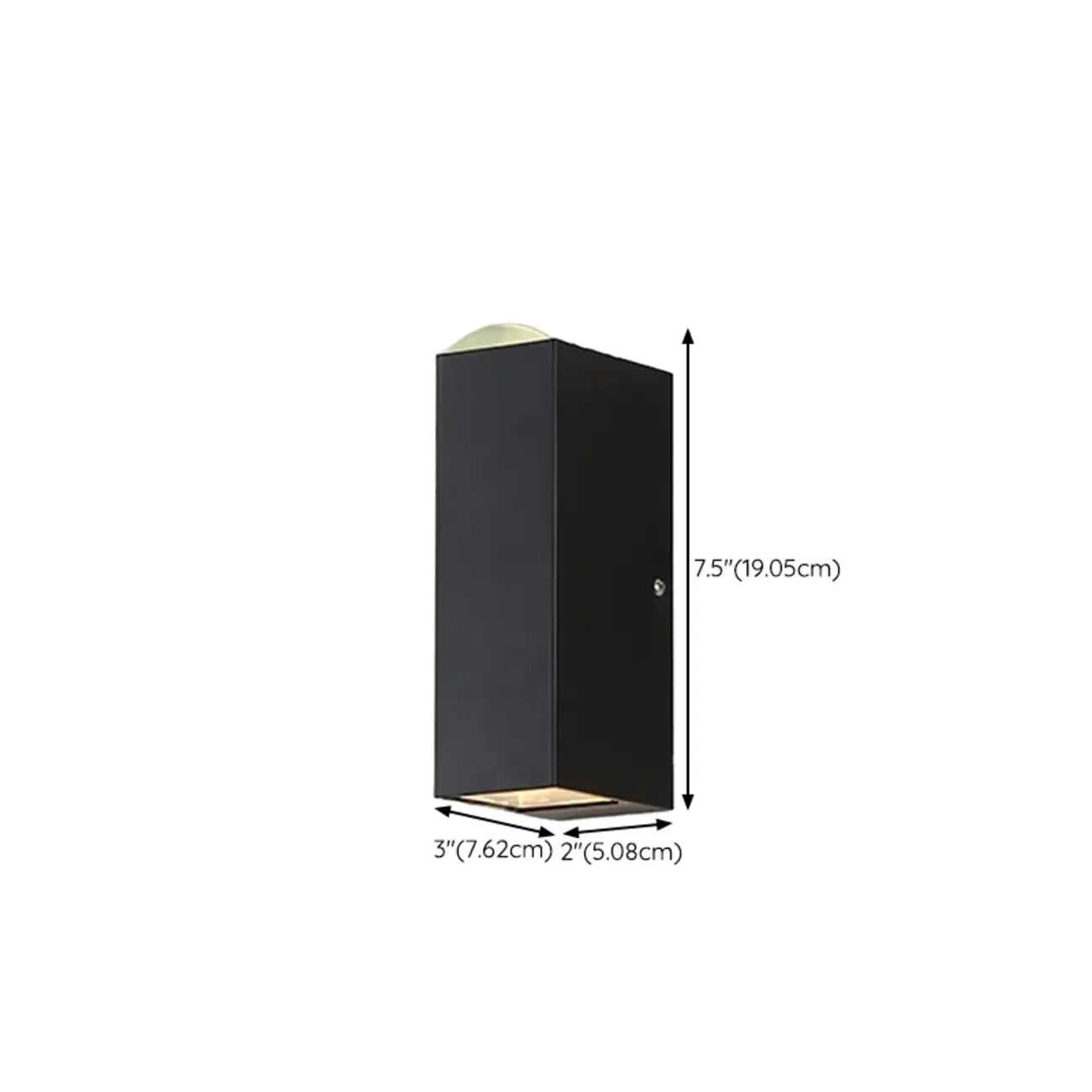Applique murale extérieure rectangulaire noire moderne à LED (éclairage indirect)