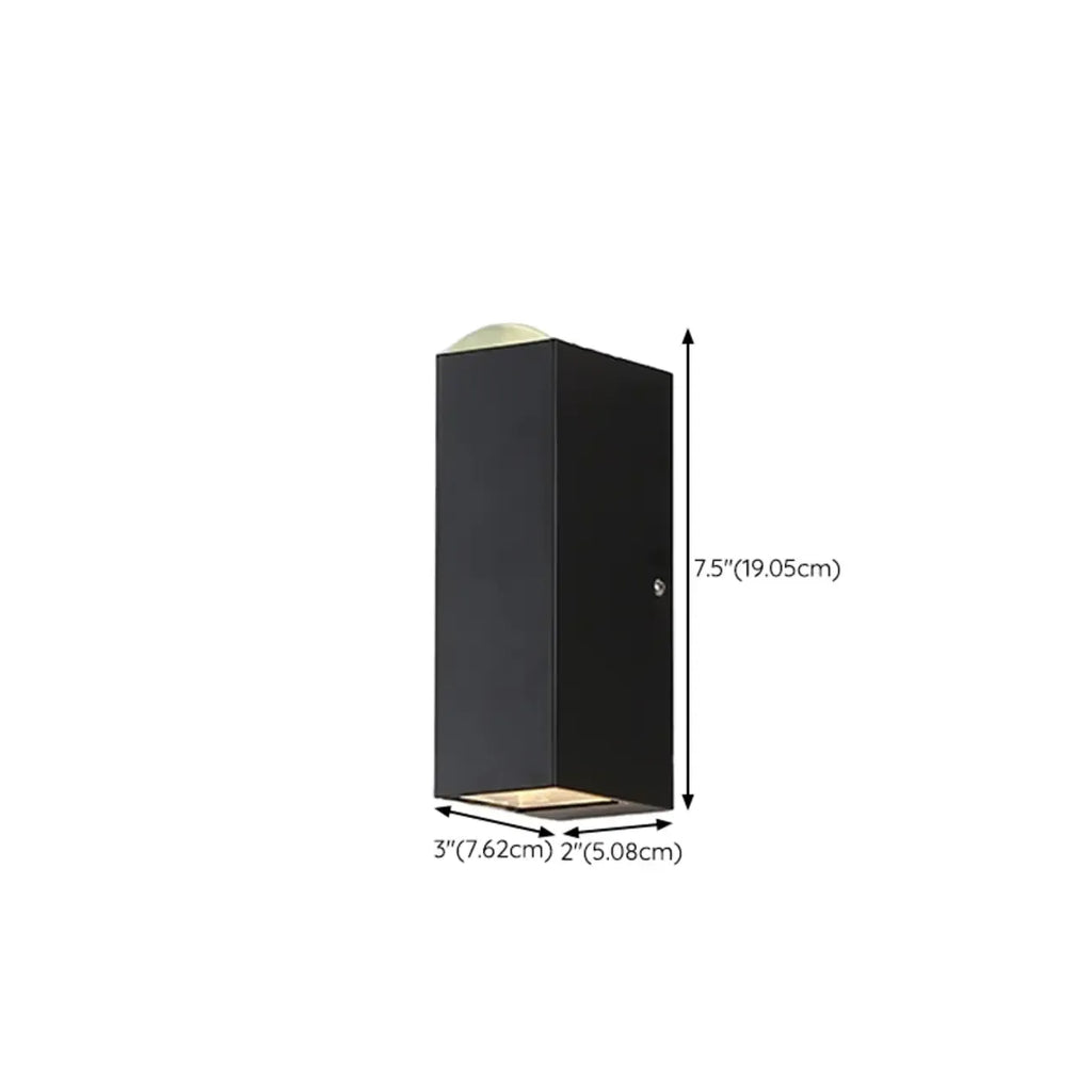 Applique murale extérieure rectangulaire noire moderne à LED (éclairage indirect)