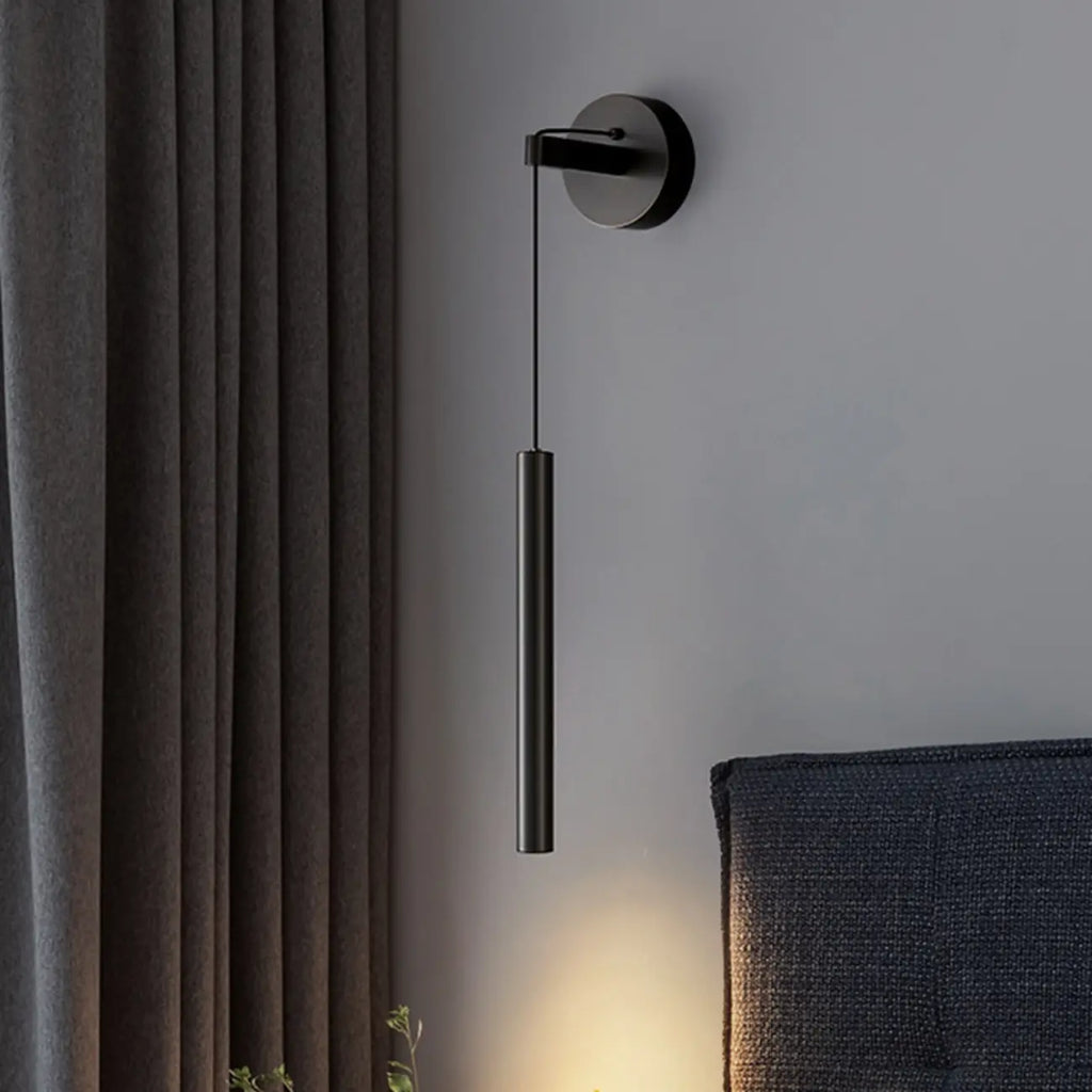 Applique murale LED cylindrique dorée élégante avec décoration en cristal