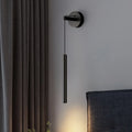 Applique murale LED cylindrique dorée élégante avec décoration en cristal