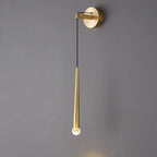 Applique murale LED cylindrique dorée élégante avec décoration en cristal