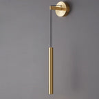 Applique murale LED cylindrique dorée élégante avec décoration en cristal