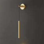 Applique murale LED cylindrique dorée élégante avec décoration en cristal