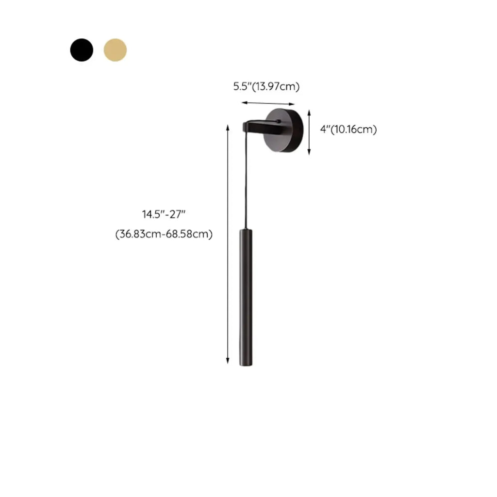 Applique murale LED cylindrique dorée élégante avec décoration en cristal