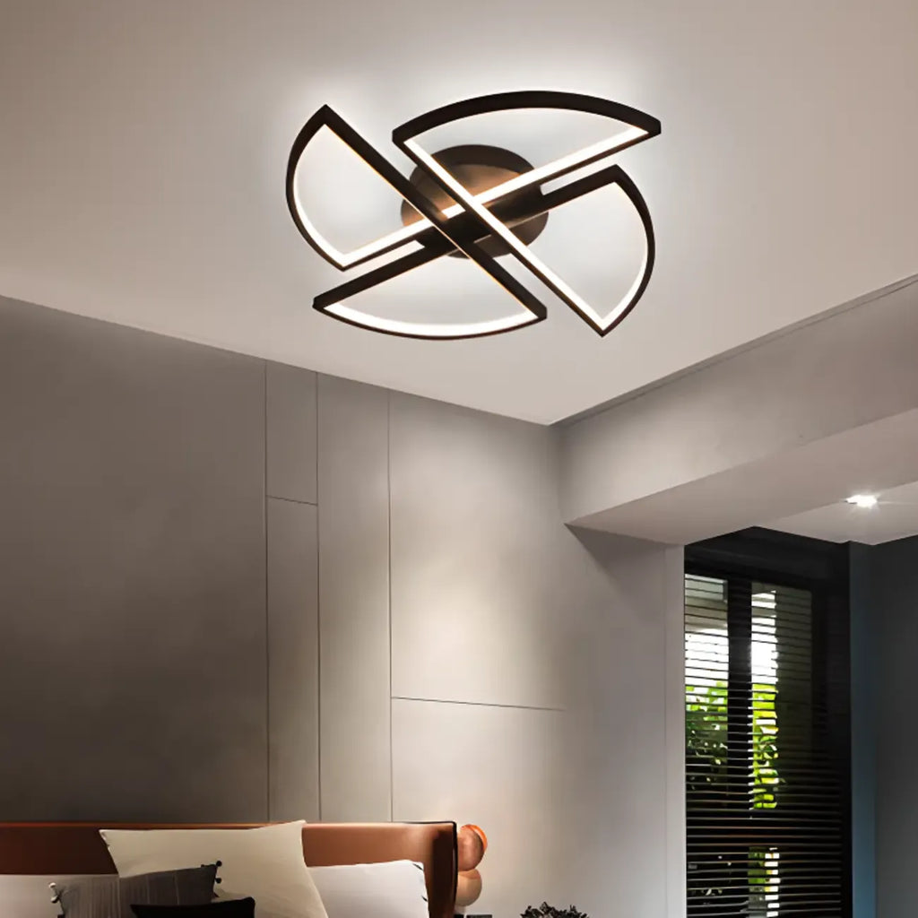 Plafonnier LED linéaire noir encastré pour salon