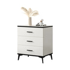Armoire de rangement moderne en bois blanc avec accents dorés pour salon
