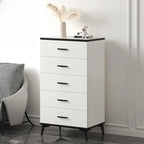 Armoire de rangement moderne en bois blanc avec accents dorés pour salon