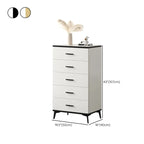 Armoire de rangement moderne en bois blanc avec accents dorés pour salon