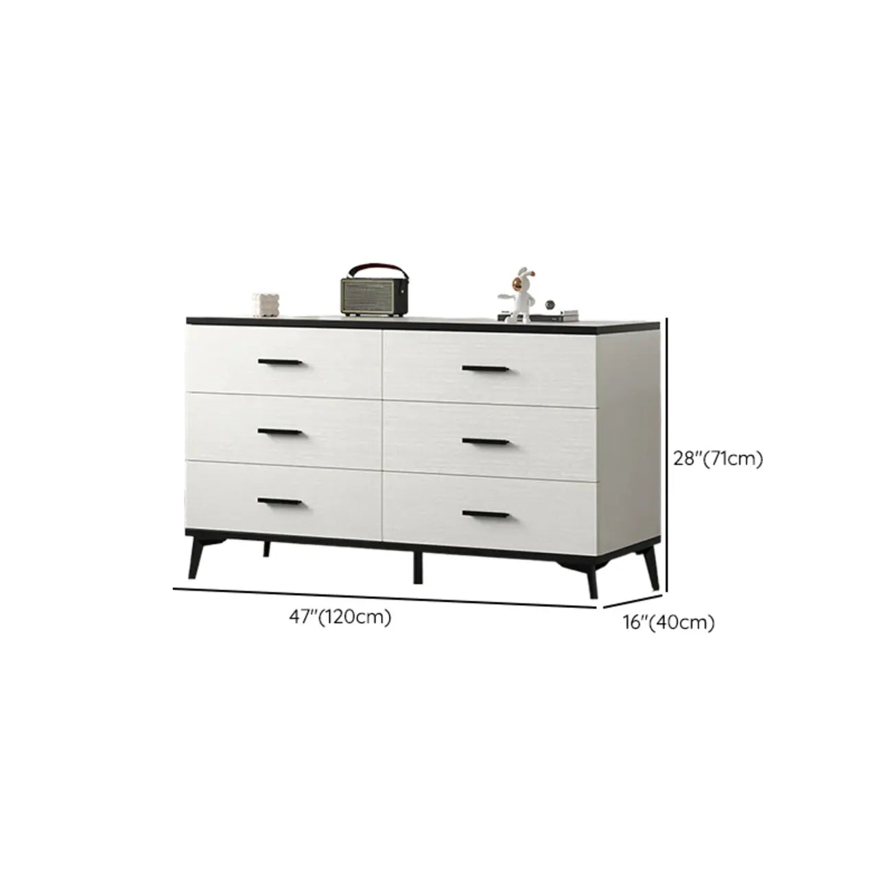 Armoire de rangement moderne en bois blanc avec accents dorés pour salon