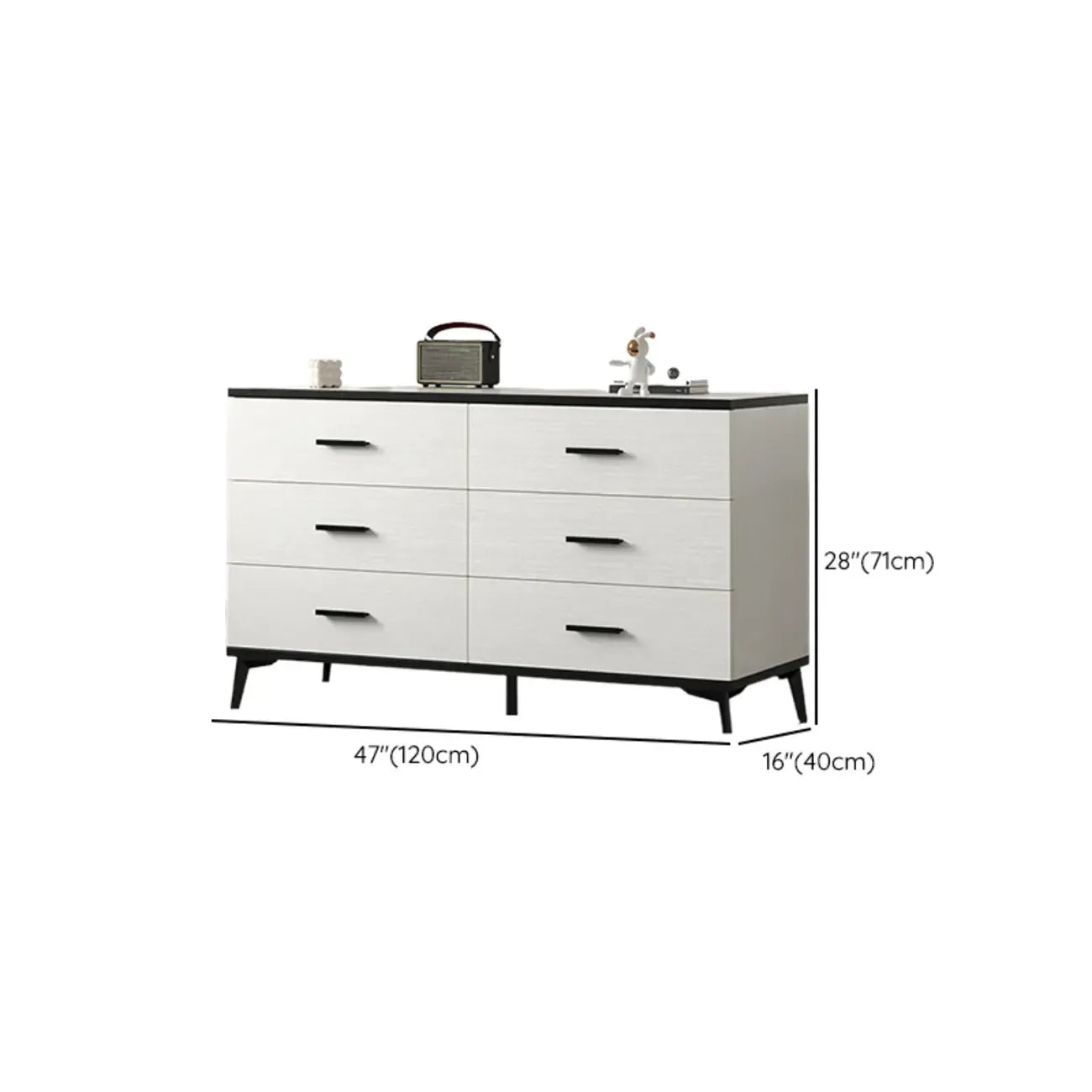 Armoire de rangement moderne en bois blanc avec accents dorés pour salon